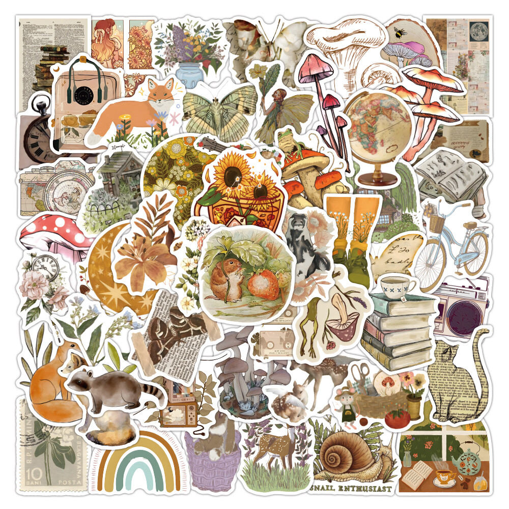 100pcs Classic Vintage Stickers Decals Art Retro for