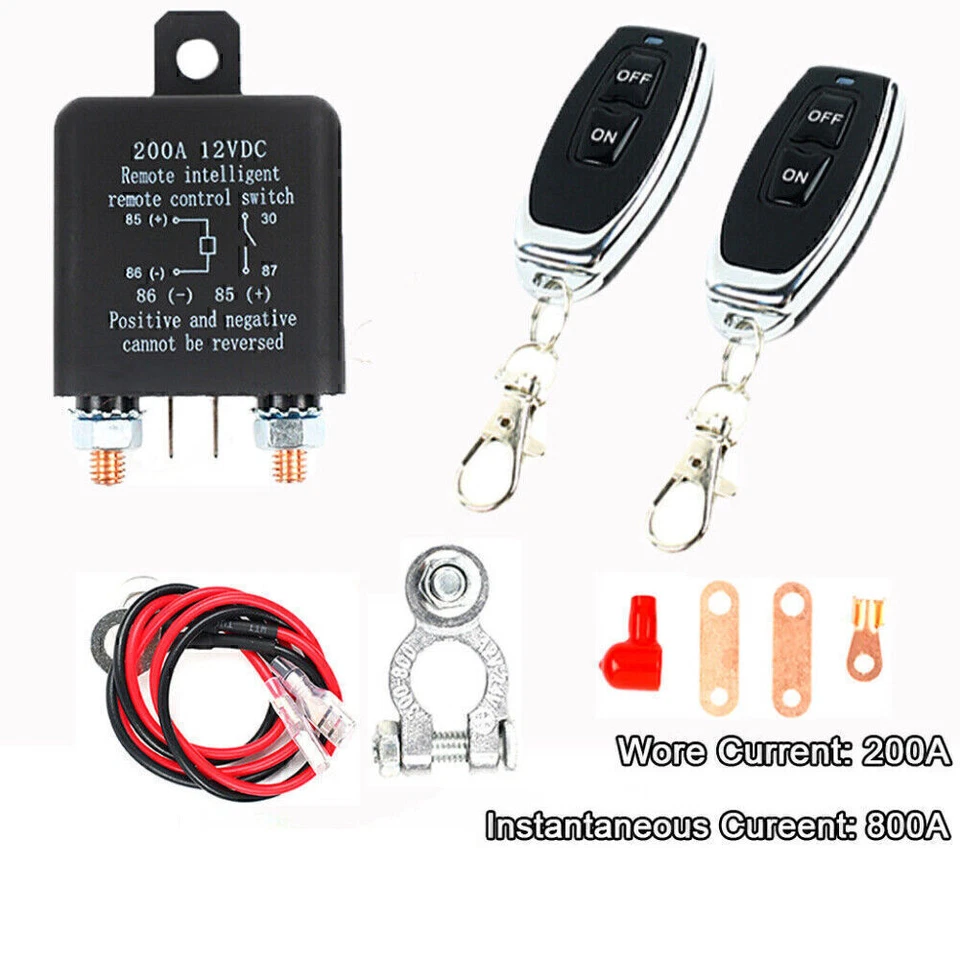 Interruptor de desconexión de batería de coche remoto doble inalámbrico antirrobo control relé llaveros Foto 3 de 4