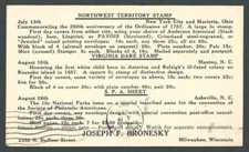 1937 Famous FDC Cachet Maker Jos Bronesky Announces New Stamp Issues See Info