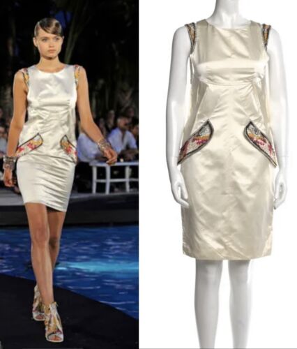 6K Chanel 2009 White Sequin Crystal Vintage Evening Party Dress 34 36 2 4 Top S - Afbeelding 1 van 24