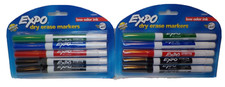 2 packs Expo Low Odor Dry Erase Markers, Fine Tip, Assorted, 5 Count