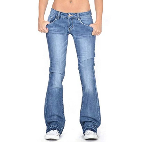 Damen Bootcut Jeans Hose Hüftjeans Schlaghose Flared Weites Bein Denim Jeanshose - Bild 6 von 22
