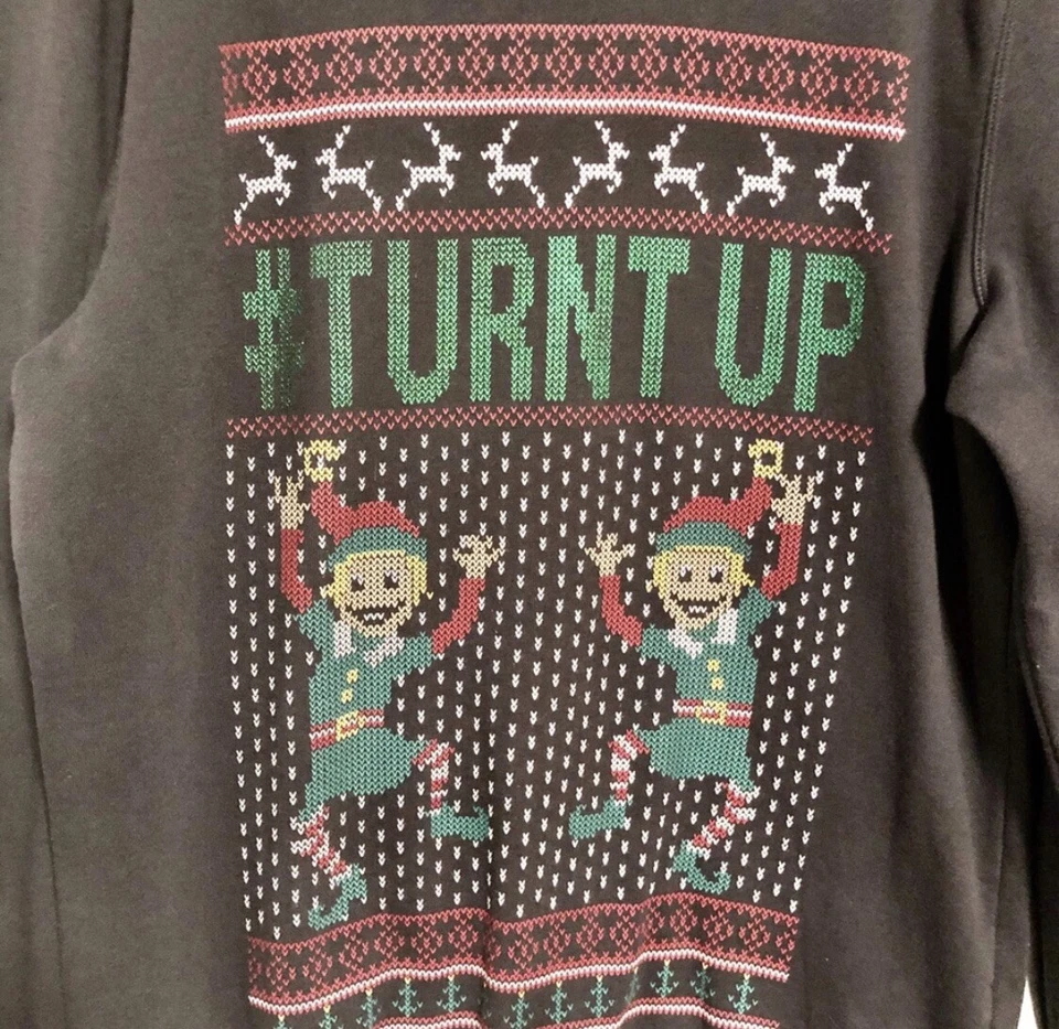 Толстовка American Rag Christmas Turnt Up с графическим принтом эльфы серая мужская размер XL - Изображение 3 из 4