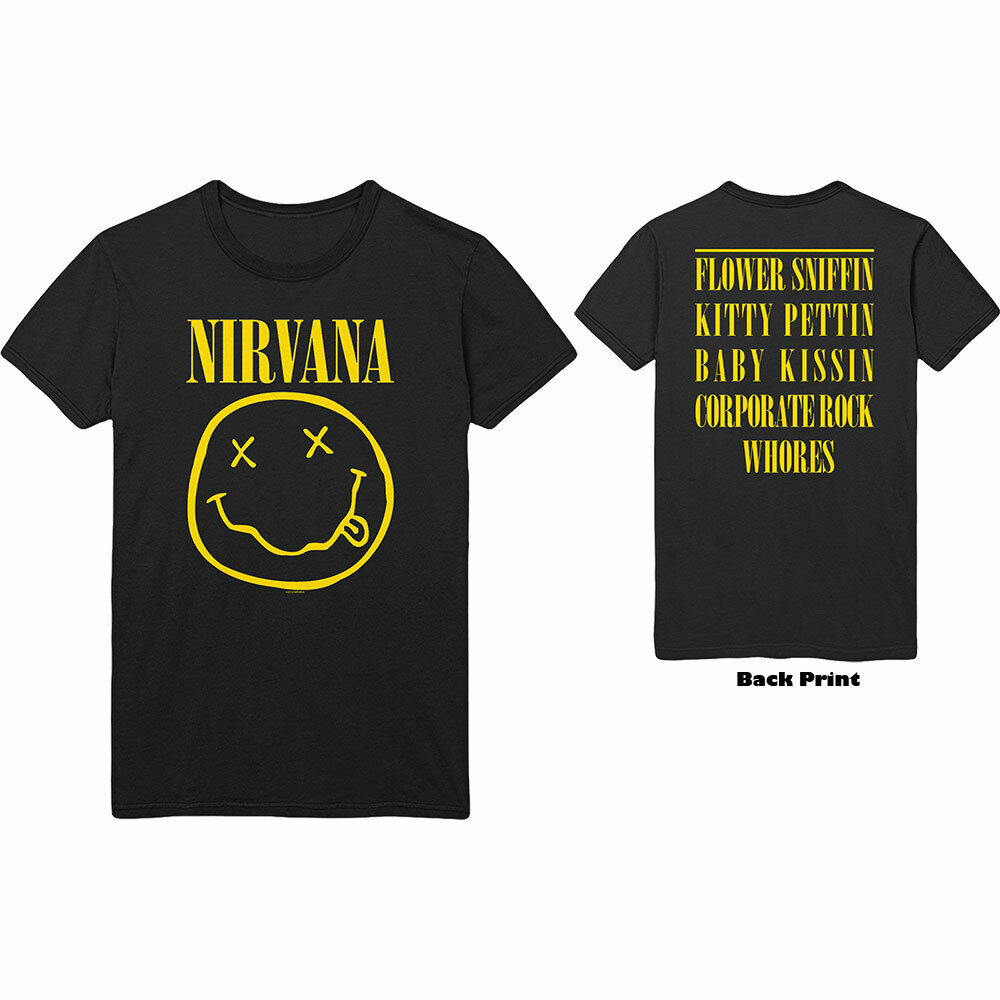 Nirvana T Shirt Happy Face Flower Officially Licensed Mens Nirvana T Shirt Happy Face Flower Officially Licensed Mens