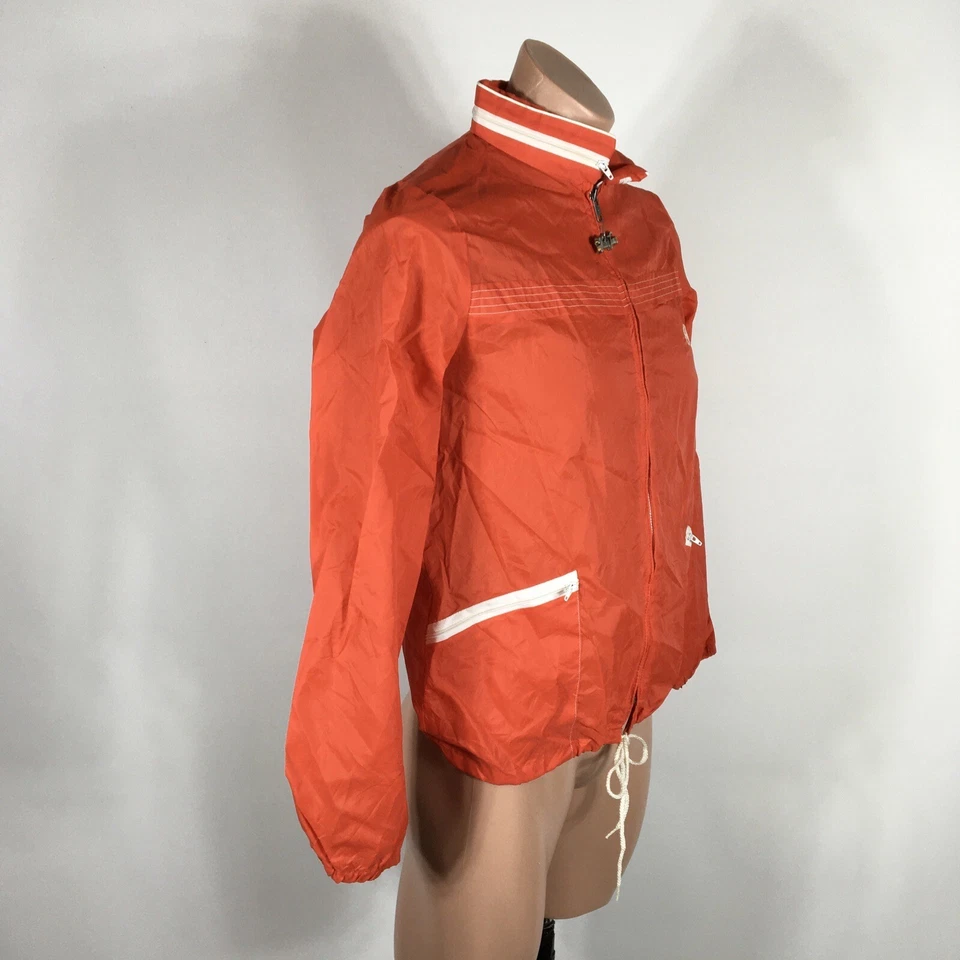 Chaqueta cortavientos Weather Tamer vintage para hombre talla mediana roja lluvia cremallera capucha Foto 3 de 4