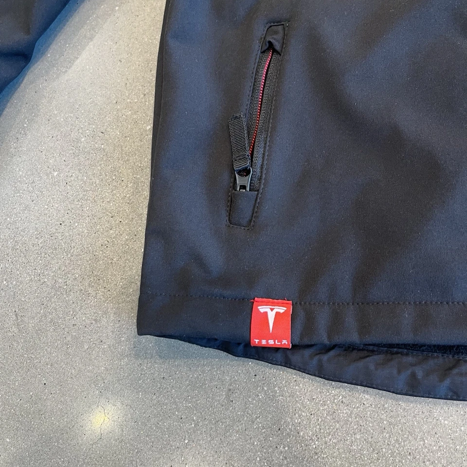 Tesla Jacket Size 12 Youth Full Zip Soft Shell Elon Musk Black *Womens XS* - Image 2 of 4