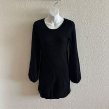 NEW NWT Jack by BB Dakota Black Knit Sweater Long Sleeve Dress Bubble Sleeve