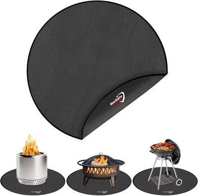 Docsafe 48'' round Fire Pit Mat, 4-Layer Fireproof under Grill Mat Heat Insulated