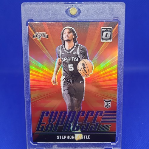 🔥2024 Optic Stephon Castle #1 ROOKIE RC Express Lane Purple Holo Prizm