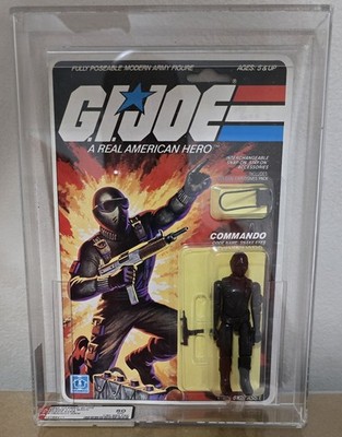 Rare 1982 Hasbro G.I Joe Snake Eyes Commando 11 Back Striaght Arm AFA Graded 80