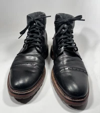 Johnston & Murphy Chuck 1850 Cap Toe Black Leather Boot Mens Size 9 M