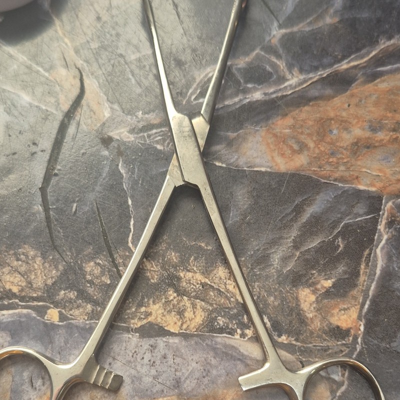 S S Sponge Forceps Locking Ring Handle Hemostat Clamp Marked S.S. Pakistan