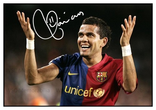 12469. Dani Alves Signed Pictures (A4 Prints) Barcelona Brazil PSG Juventus etc.