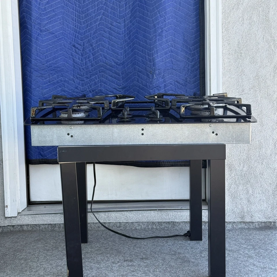 KitchenAid 36” 4 quemadores cocina de gas vidrio negro kgcc505hbl04 - Excelente Foto 3 de 4