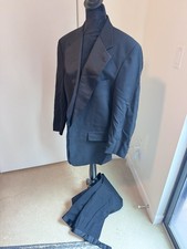 Vintage Nordstrom Tuxedo Suit Black Satin Lapel Blazer Pants Men s Size L