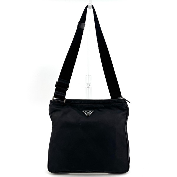 PRADA Tessuto Crossbody Bag Nylon Black Messenger Shoulder Authentic