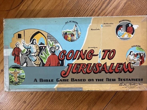 “Going To Jerusalem” Vintage 1955 Parker Brothers Bible Board Game Complete Set