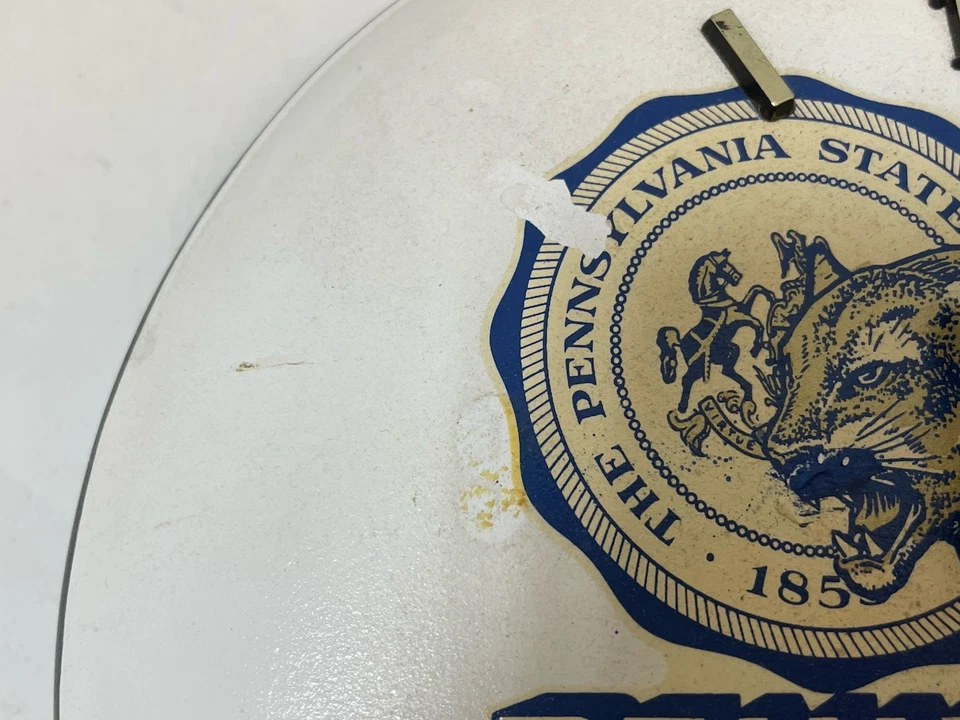 VINTAGE Penn State Nittany Lions Football Helmet Wall Clock Sports Watch 1980 - Image 4 of 4