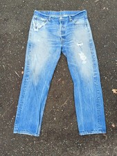 Vintage Levi  s 501XX Jeans Made In Mexico Distressed  Faded Blue Denim 36x32