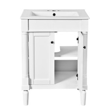 24'' Bathroom Vanity with Top Sink, 2-Tier Modern Bathroom Storage Cabinet,