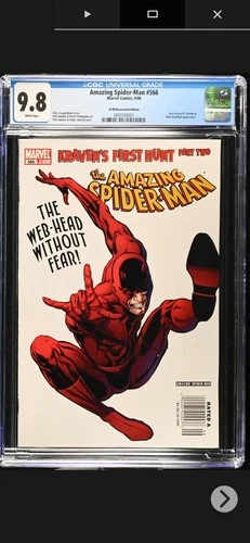 Amazing Spiderman 566 Newsstand Daredevil Cover Cgc 9.8 Rare Htf