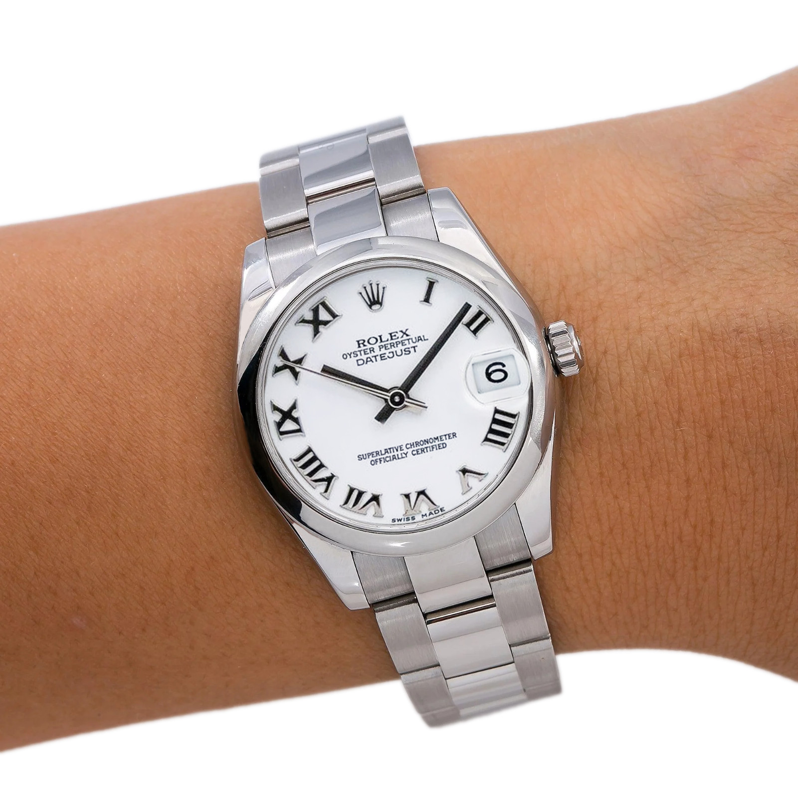Rolex Datejust 31mm White Roman Dial Oyster Bracelet 178240