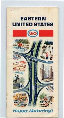 Enco Map of Eastern United States Happy Motoring 1968