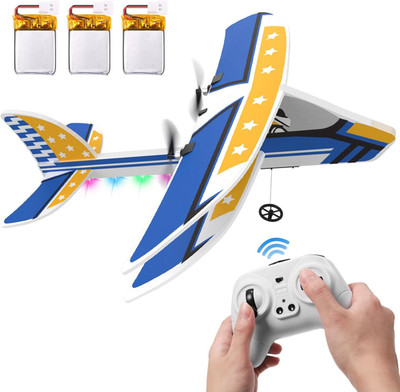 DEERC RC Plane, 2.4GHZ Remote Control Airplane W/ 3 Batteries & 6-Axis Gyro Stab