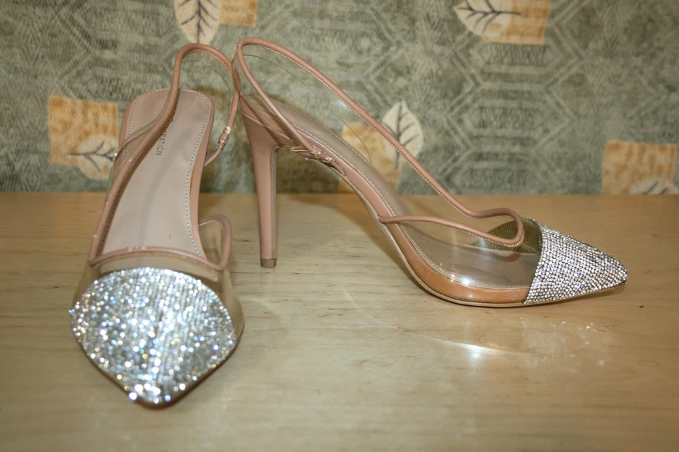 Nuevo BCBGeneration Beige con Imitación Diamantes Slingbacks 11 Foto 2 de 4