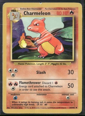 Charmeleon Uncommon Base Set 024/102 Pokemon