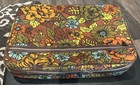VINTAGE BANTAM TRAVELWARE Fabric Zippered Luggage Flowers Boho 17x11 rn35440