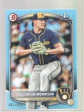 2025 Bowman Draft 1st #BD-42 Jacob Morrison Sky Blue Border 461/499 - Brewers