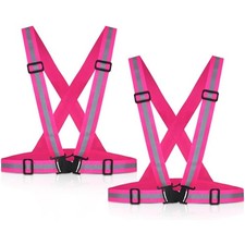 2 Pack Reflective Vest Running Gear Adjustable High Visibility Reflective