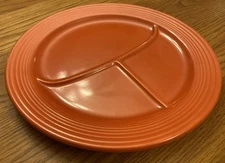 Vintage Fiestaware - 12" compartment plate in "radioactive" red - (1936-37)