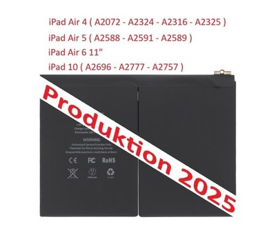 iPad  Air 4 Air 5  Akku iPad 10  frisch produziert  Batterie 7606 mAh