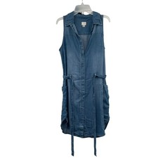 A New Day Womens Belted Shift Dress Sleeveless Blue Size XS
