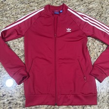 Adidas Originals Track Jacket Full Zip Red Teens L 13/14