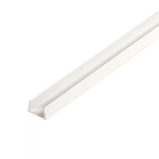 1/4 in. D x 3/8 in. W x 48 in. L White UV Stabilized Rigid PVC Plastic U-Channel