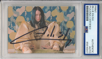 BILLIE EILISH SIGNED BILLBOARD SEXY PHOTO OLD SIGNATURE PSA DNA
