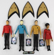 Lot of 4 Vintage 1991 Hamilton Gifts 11" Star Trek Figures w/ 3 Bases