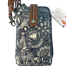 New Sakroots Smartphone Wristlet Crossbody Artist Circle Navy Spirit Desert