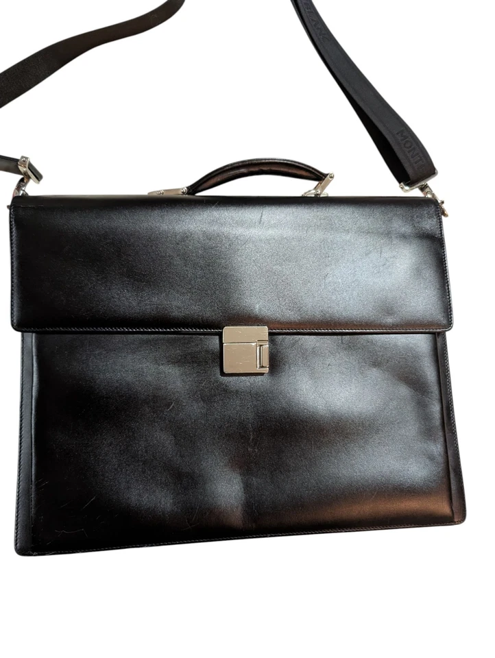 Montblanc Meisterstuck Briefcase With Lock and Removable Strap - Image 2 of 4