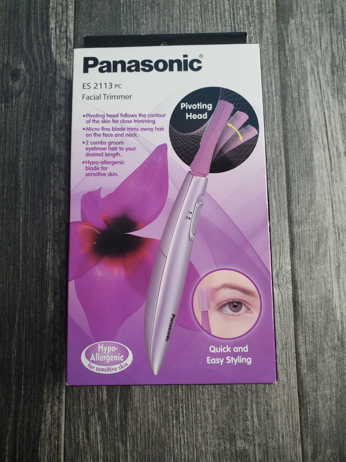 Panasonic Facial Hair Trimmer for Women ES2113PC, with Pivot