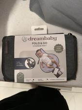 Dreambaby Fold  Go Change Mat Gray Portable Padded with Storage Pocket