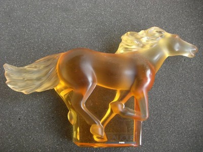 NP 750  Kristall AMBER Lalique KAZAK GALOP ca.18cmL 540gr TOP ZUSTAND NO BOX..