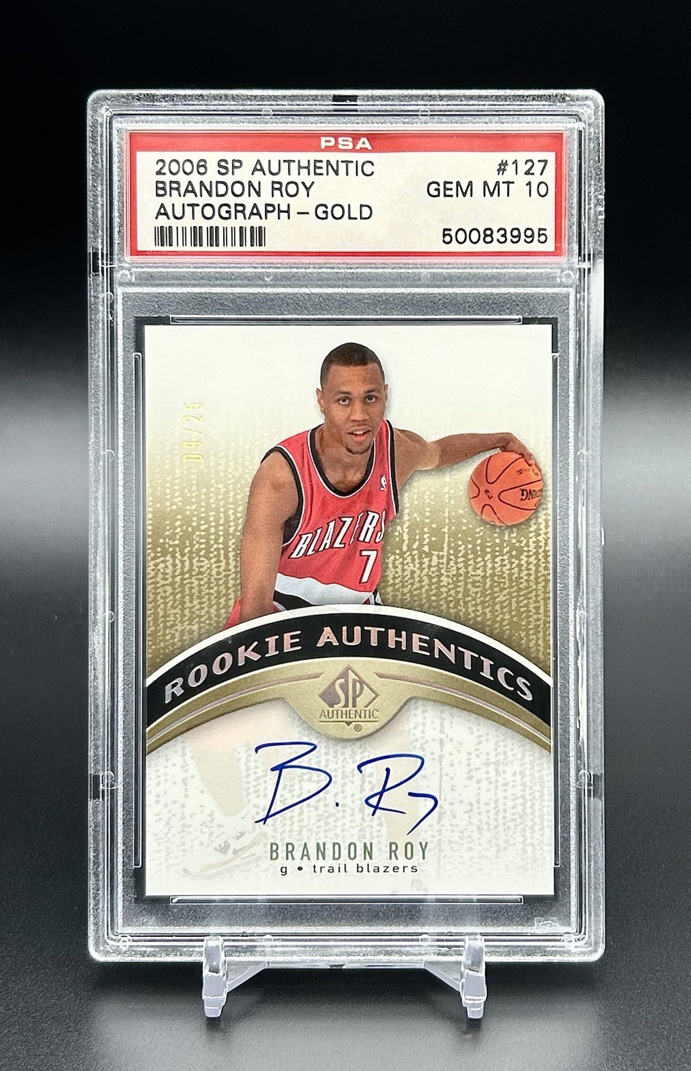 2006 SP Authentic Brandon Roy Gold Auto /25 Rookie Rc PSA 10 Pop 2 Blazers