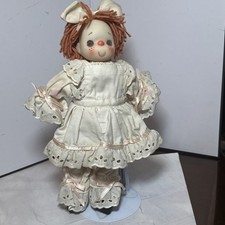 Vintage Doll With Orange Yarn Hair.  Rubber Face. Doll 12 Inches.