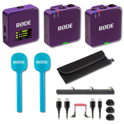 Rode Wireless GO (Gen 3) Wireless Mic System (Purple) with 2x Blue Interview GO
