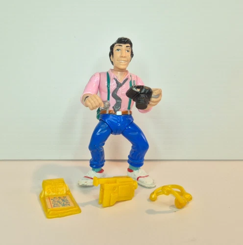 Teenage Mutant Ninja Turtles VERNON 1992 Vintage PLAYMATES Figure + Accessories