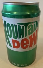 12 oz. MTN DEW SODA CAN EMPTY BOTTOM OPENED